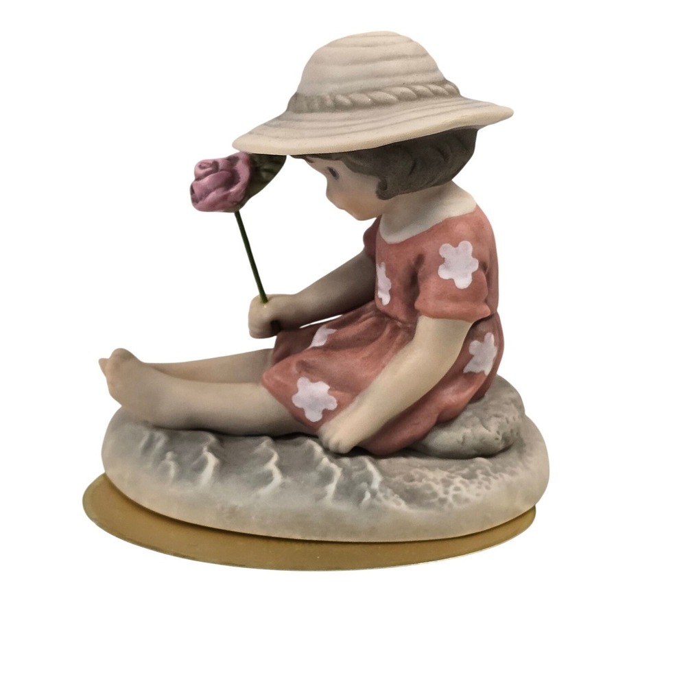 Enesco NBM Bahner Studios Girl with Rose Porcelain Figurine 537179 1998